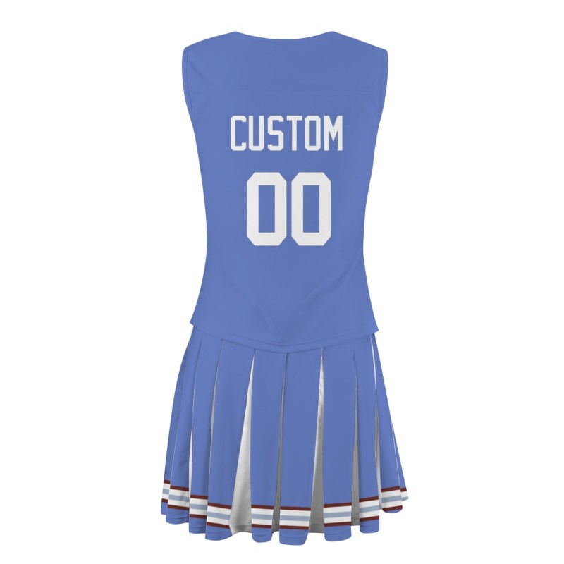 Custom Periwinkle White Fashion Authentic Cheerleader Uniform