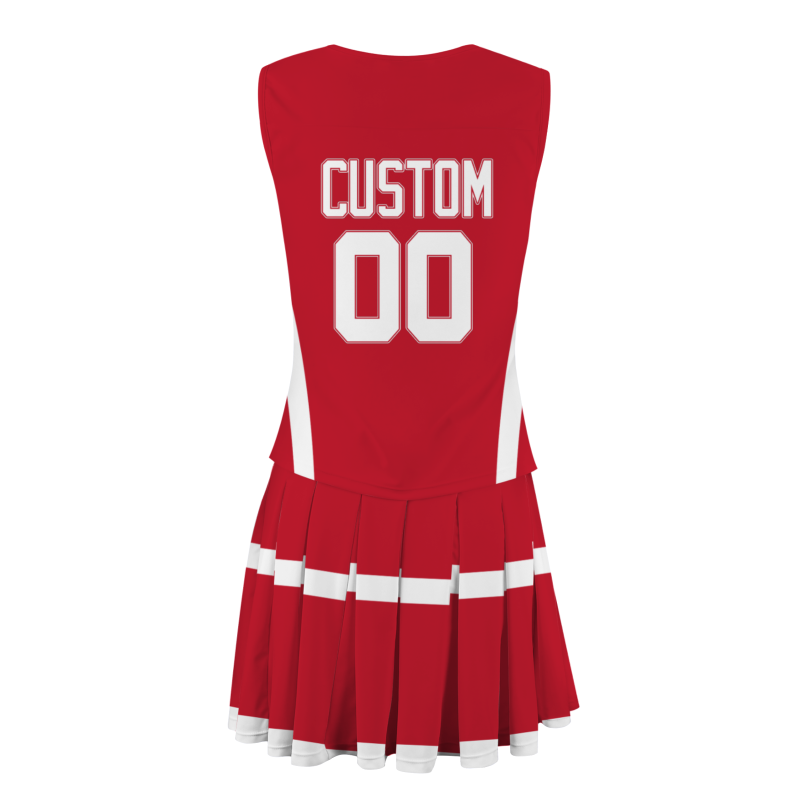 Custom Red White Modern Style Fashion Durable Cheerleader Outfit