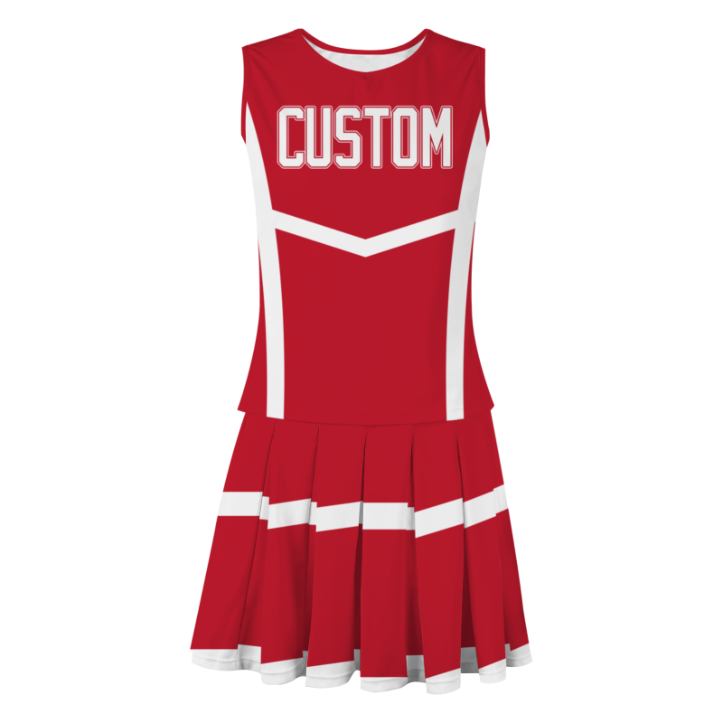 Custom Red White Modern Style Fashion Durable Cheerleader Outfit