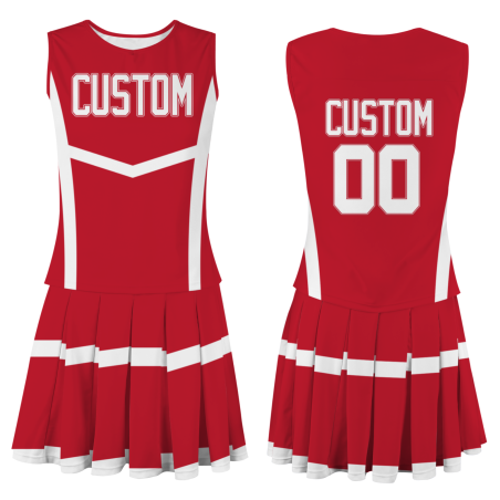 Custom Red White Modern Style Fashion Durable Cheerleader Outfit
