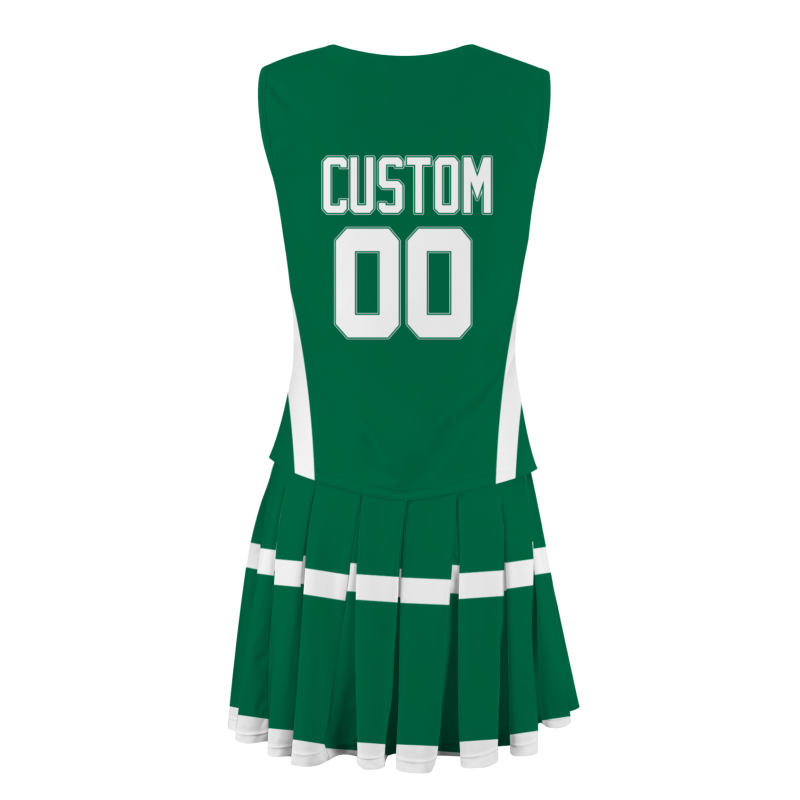 Custom Pine Green White Modern Style Fashion Durable Cheerleader Outfit