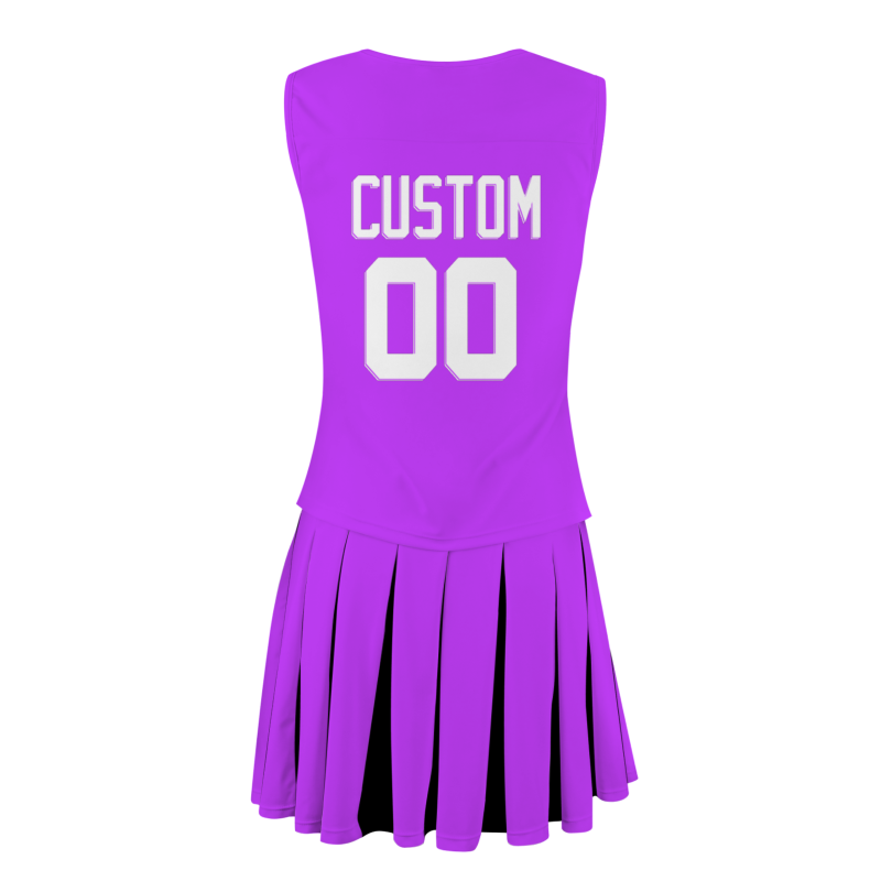Custom Brilliant Purple White Modern Style Fashion Durable Cheerleader Outfit