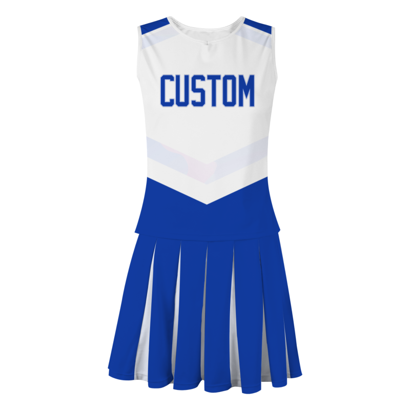 Custom Royal Blue White Modern Style Fashion Durable Cheerleader Outfit