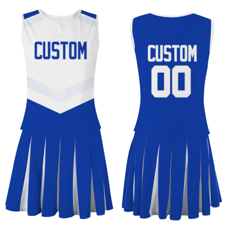Custom Royal Blue White Modern Style Fashion Durable Cheerleader Outfit