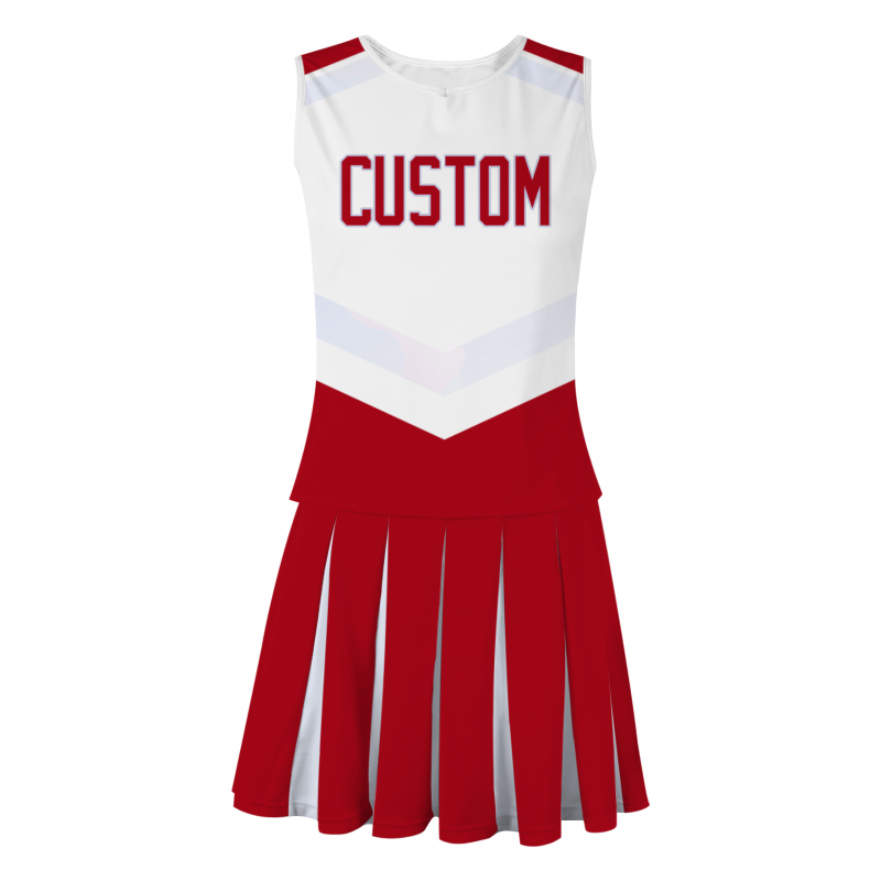 Custom Red White Modern Style Fashion Durable Cheerleader Outfit