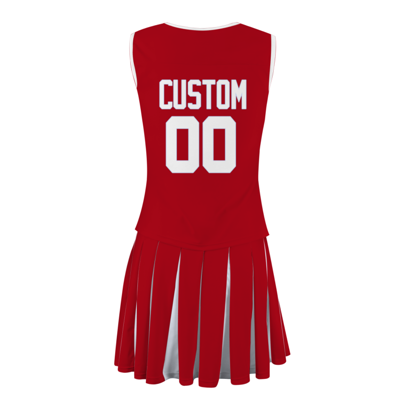 Custom Red White Modern Style Fashion Durable Cheerleader Outfit