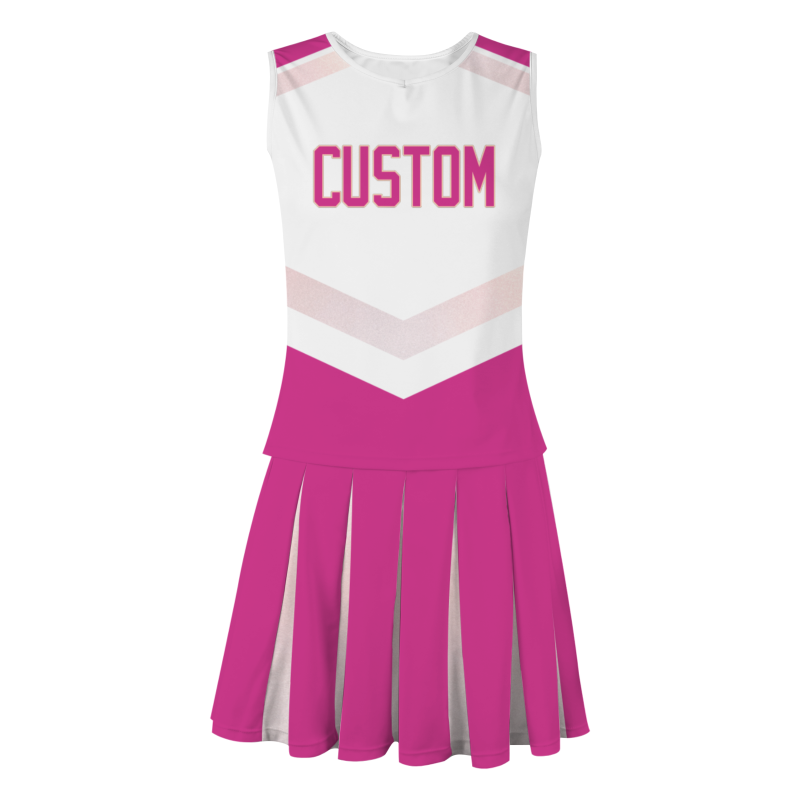 Custom Pink White Modern Style Fashion Durable Cheerleader Outfit