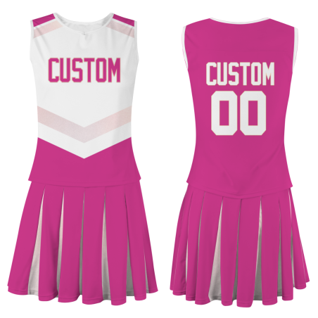 Custom Pink White Modern Style Fashion Durable Cheerleader Outfit