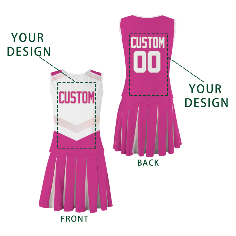 Custom Pink White Modern Style Fashion Durable Cheerleader Outfit