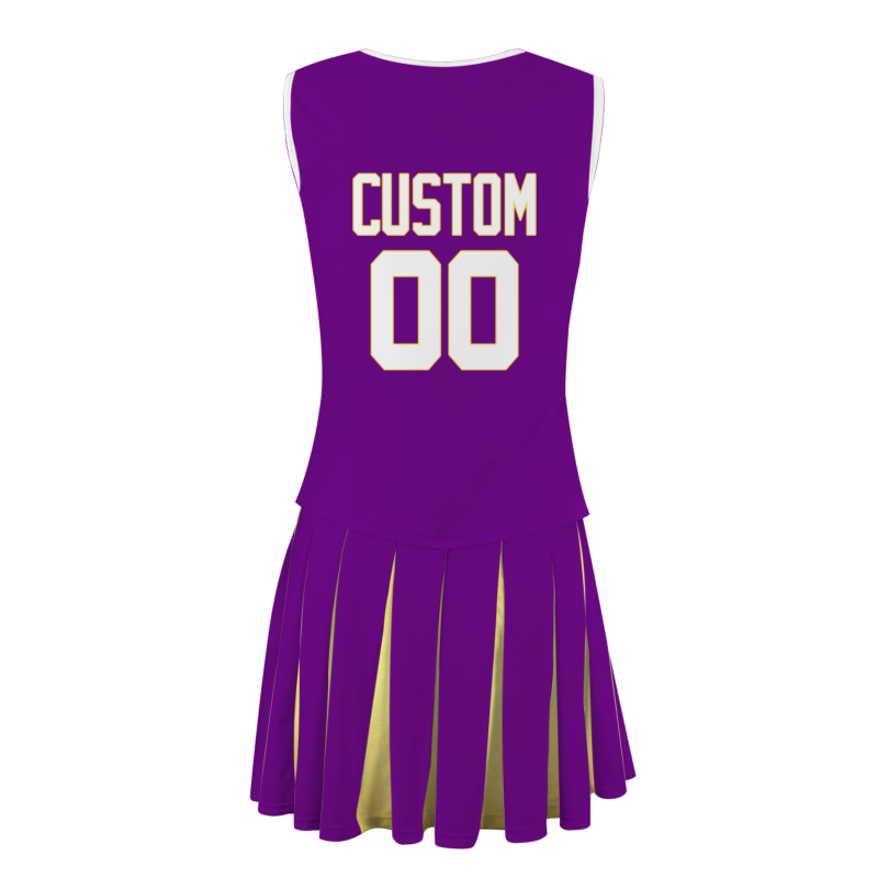 Custom Plum White-Yellow Modern Style Fashion Durable Cheerleader Outfit