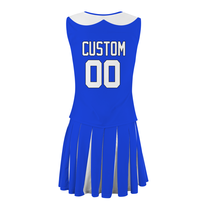Custom Royal Blue White-Black Modern Style Fashion Durable Cheerleader Outfit