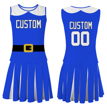 Custom Royal Blue White-Black Modern Style Fashion Durable Cheerleader Outfit