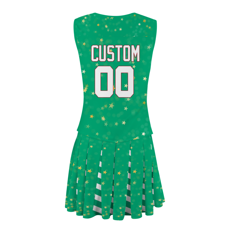 Custom Green White-Red Modern Style Fashion Durable Cheerleader Outfit