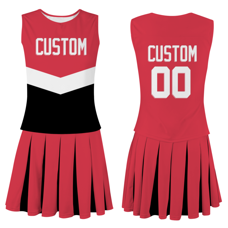 Custom Red White Modern Style Fashion Durable Cheerleader Outfit