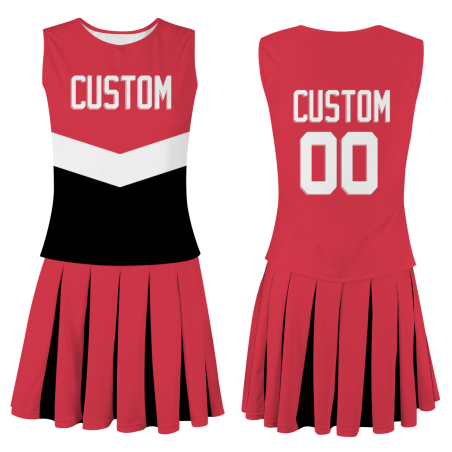 Custom Red White Modern Style Fashion Durable Cheerleader Outfit