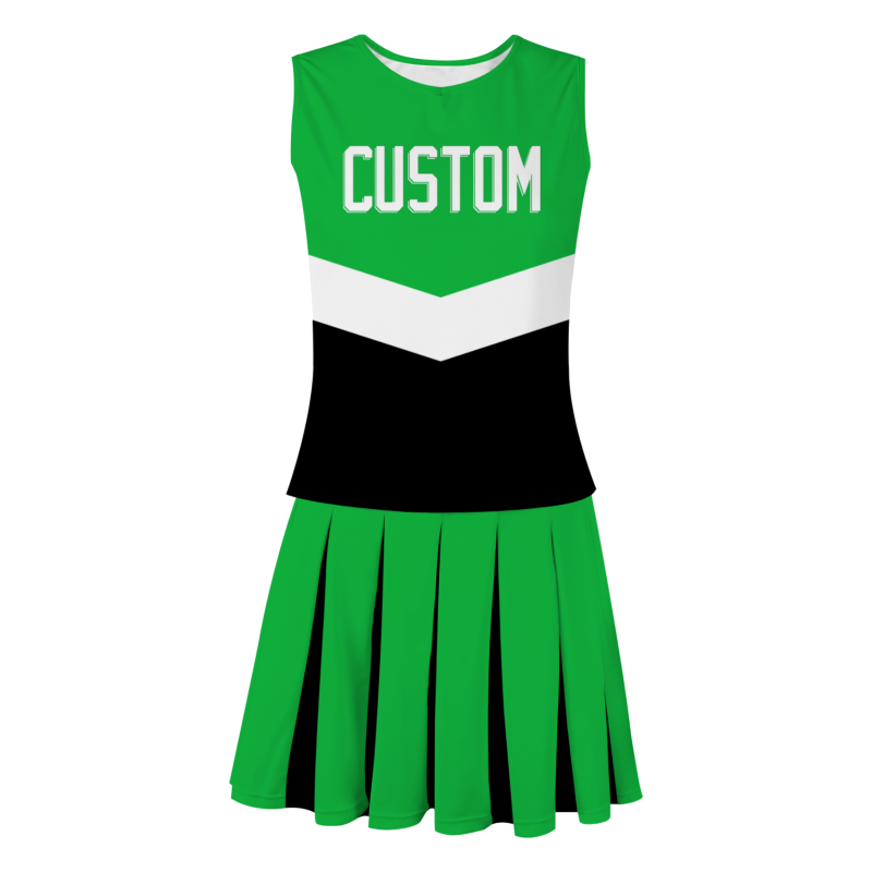Custom Green White Modern Style Fashion Durable Cheerleader Outfit