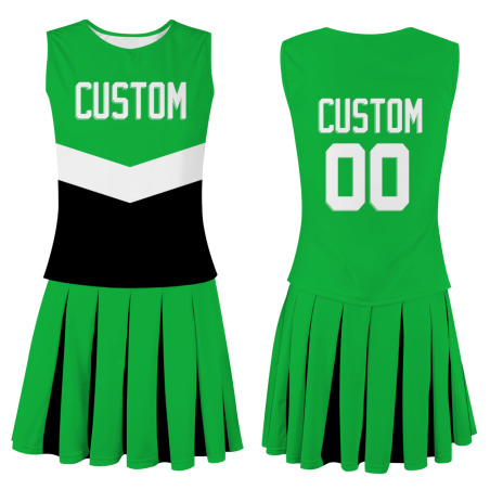 Custom Green White Modern Style Fashion Durable Cheerleader Outfit