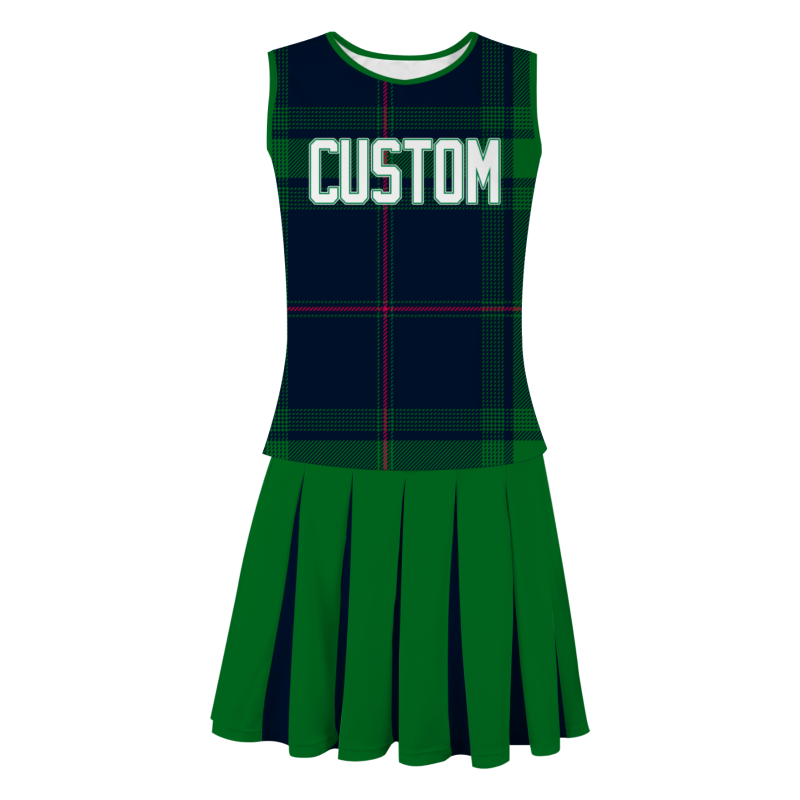 Custom Forest Green White-Green Modern Style Fashion Durable Cheerleader Outfit