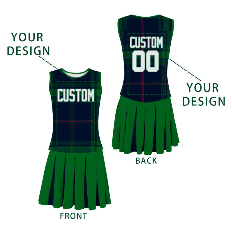 Custom Forest Green White-Green Modern Style Fashion Durable Cheerleader Outfit