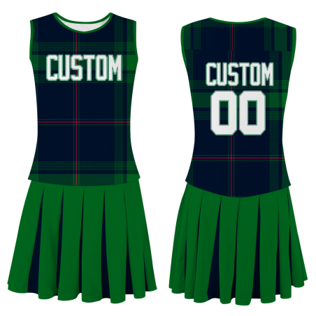 Custom Forest Green White-Green Modern Style Fashion Durable Cheerleader Outfit