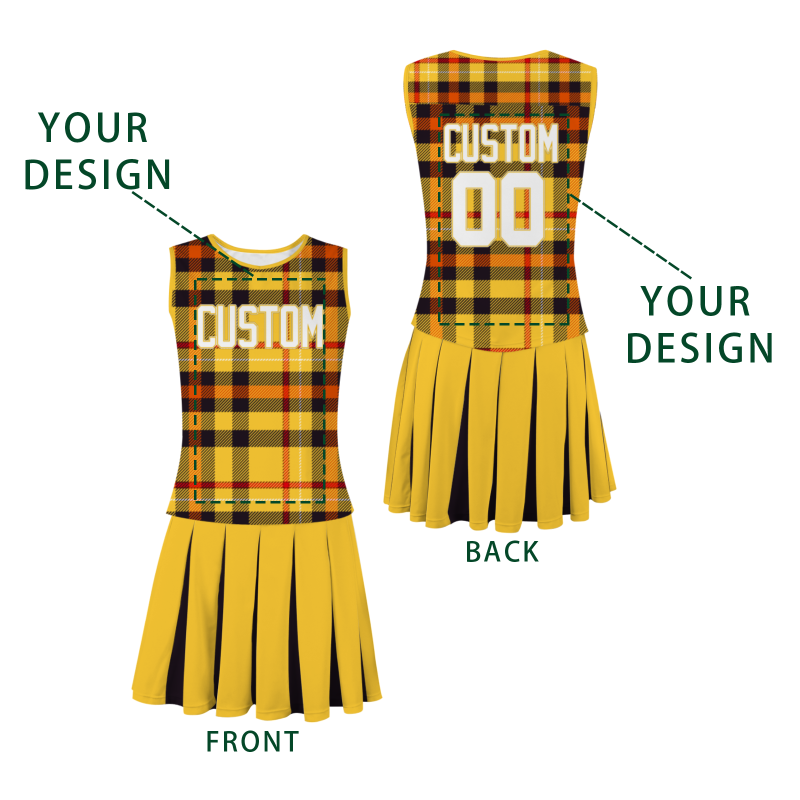 Custom Gold White-Gold Modern Style Fashion Durable Cheerleader Outfit