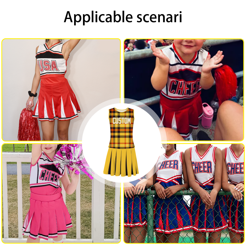 Custom Gold White-Gold Modern Style Fashion Durable Cheerleader Outfit