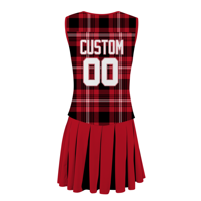 Custom Brick Red White-Red Modern Style Fashion Durable Cheerleader Outfit