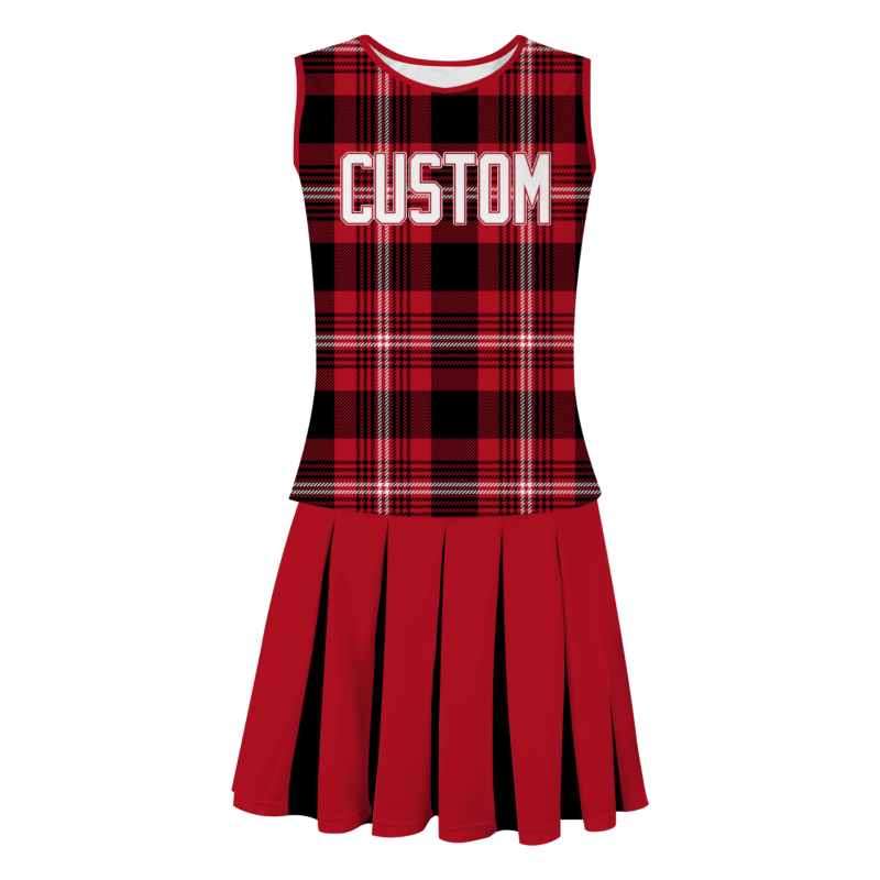 Custom Brick Red White-Red Modern Style Fashion Durable Cheerleader Outfit