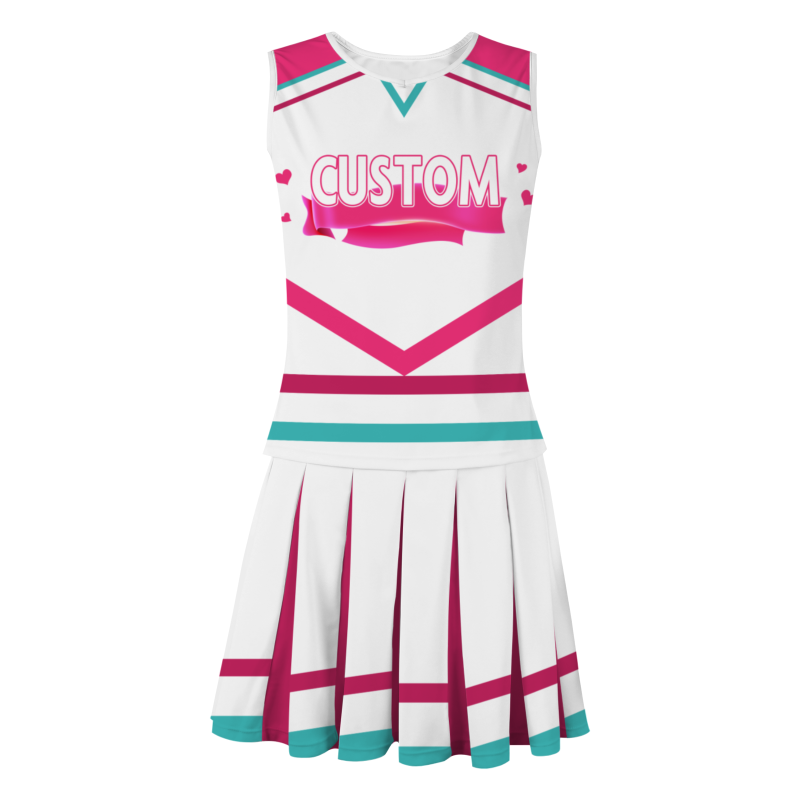 Custom White Magenta Modern Style Fashion Durable Cheerleader Outfit