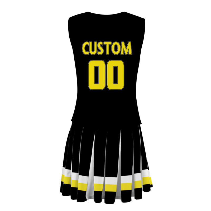 Custom Black Yellow-Black Modern Style Fashion Durable Cheerleader Outfit