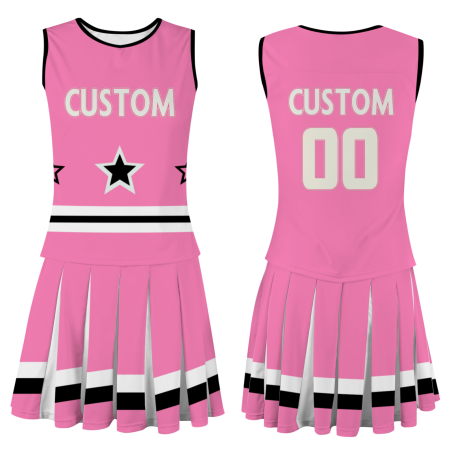 Custom Pink Beige Modern Style Fashion Durable Cheerleader Outfit