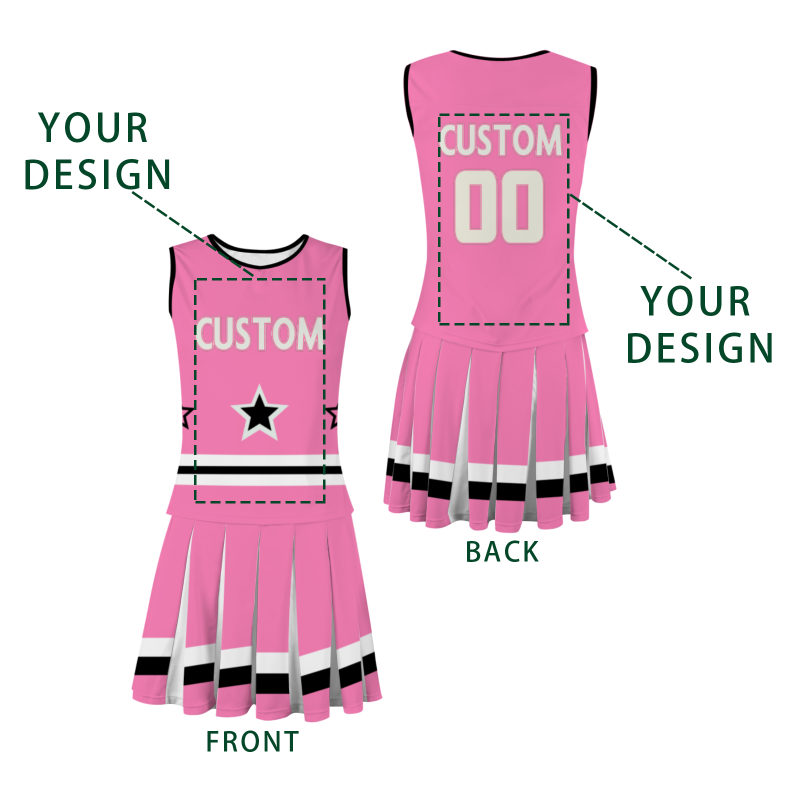 Custom Pink Beige Modern Style Fashion Durable Cheerleader Outfit