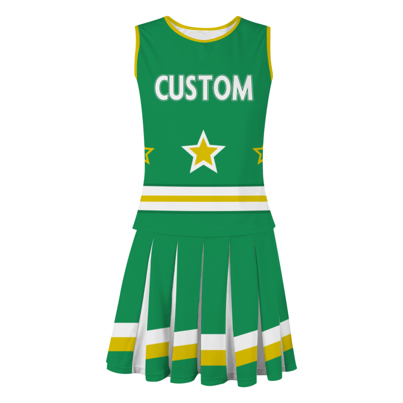 Custom Green White Modern Style Fashion Durable Cheerleader Outfit
