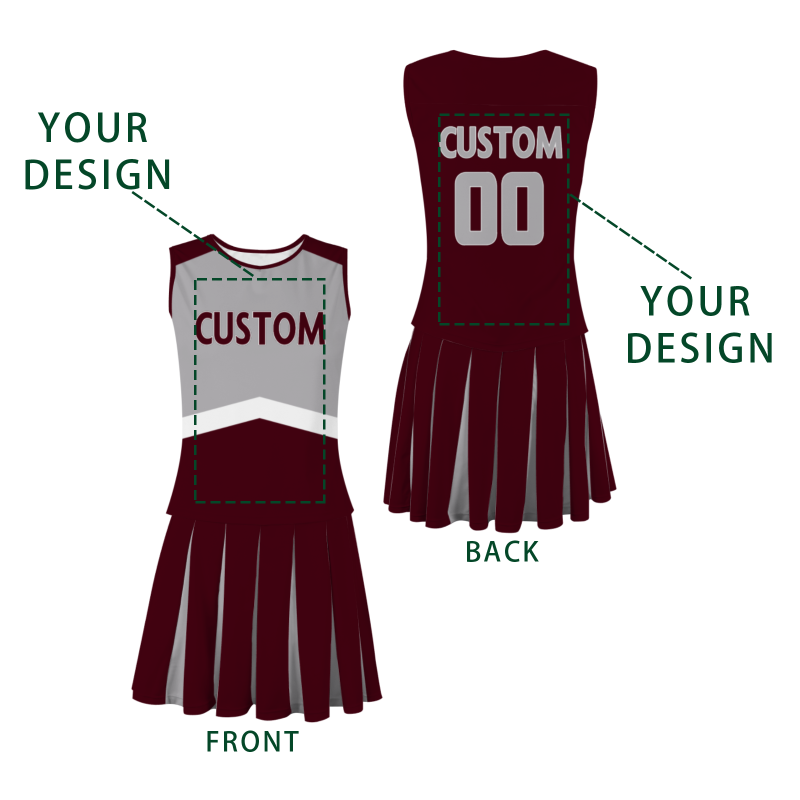 Custom Sepia Gray Modern Style Fashion Durable Cheerleader Outfit