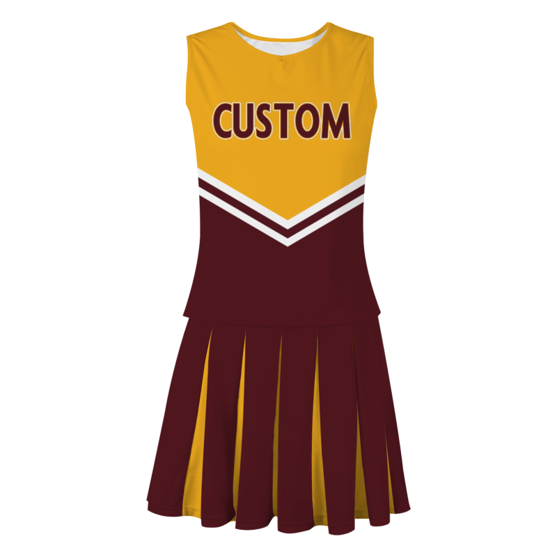 Custom Yellow Orange Dark Brown-White Stylish Designs Cheerleader Apparel