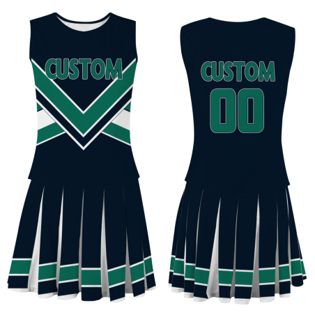 Custom Black Pine Green-White Stylish Designs Cheerleader Apparel