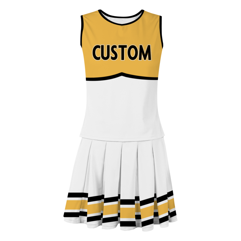 Custom white Red-Yellow Stylish Designs Cheerleader Apparel
