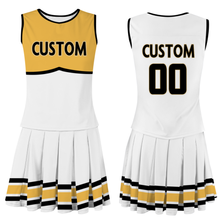 Custom white Red-Yellow Stylish Designs Cheerleader Apparel