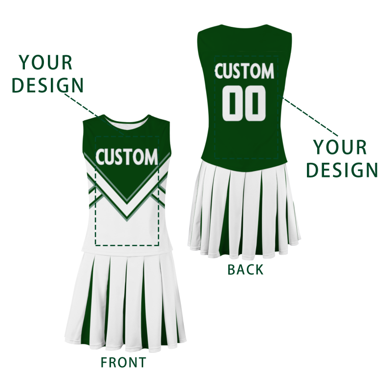 Custom Oliver Green White Stylish Designs Cheerleader Apparel