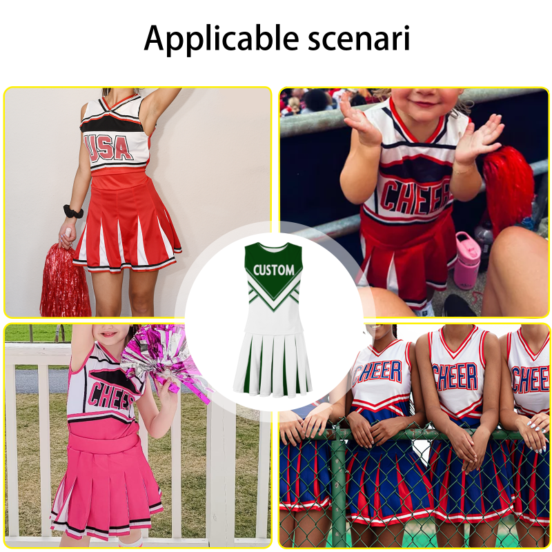 Custom Oliver Green White Stylish Designs Cheerleader Apparel