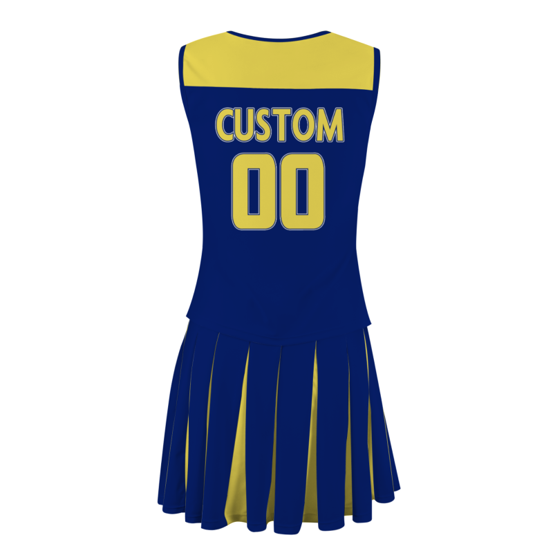 Custom Pure Blue Yellow-Pure Blue Stylish Designs Cheerleader Apparel