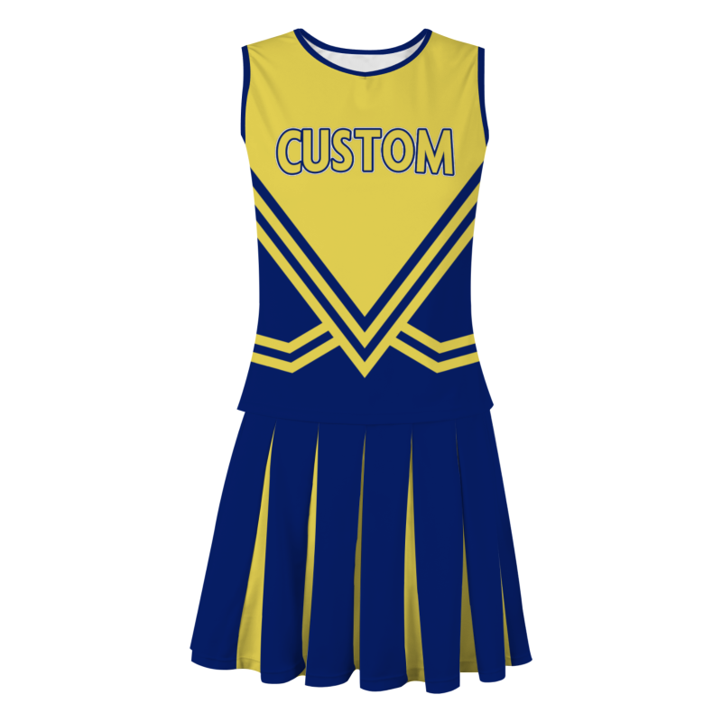 Custom Pure Blue Yellow-Pure Blue Stylish Designs Cheerleader Apparel