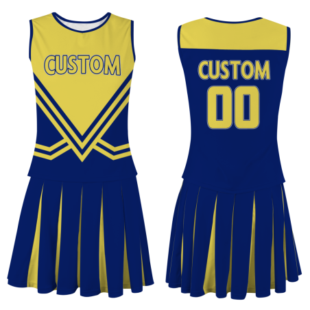 Custom Pure Blue Yellow-Pure Blue Stylish Designs Cheerleader Apparel
