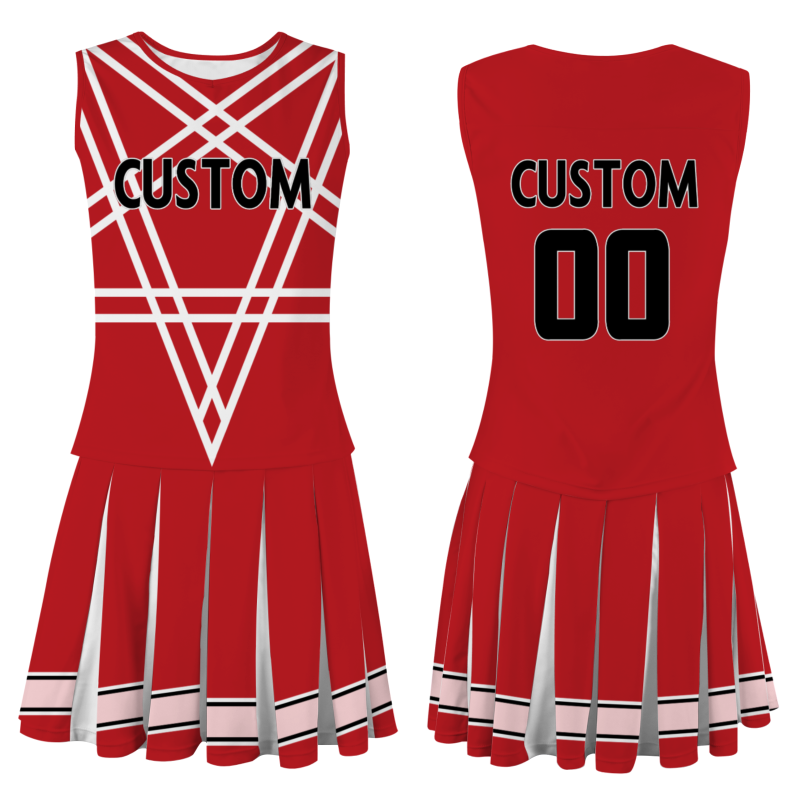 Custom Red Black-White Stylish Designs Cheerleader Apparel