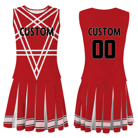 Custom Red Black-White Stylish Designs Cheerleader Apparel