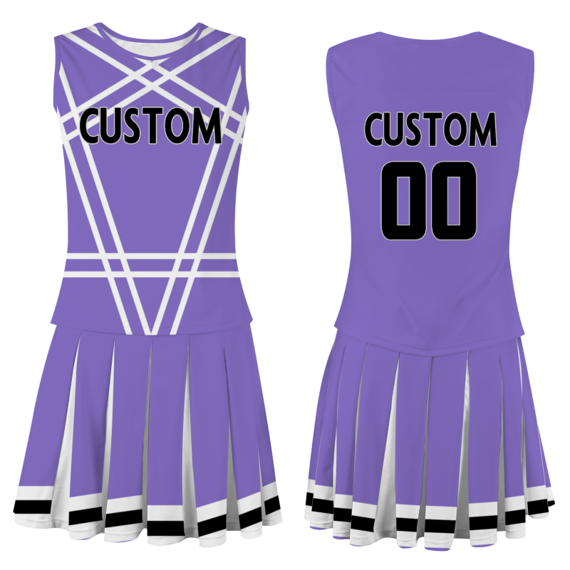 Custom Light Purple Black-White Stylish Designs Cheerleader Apparel