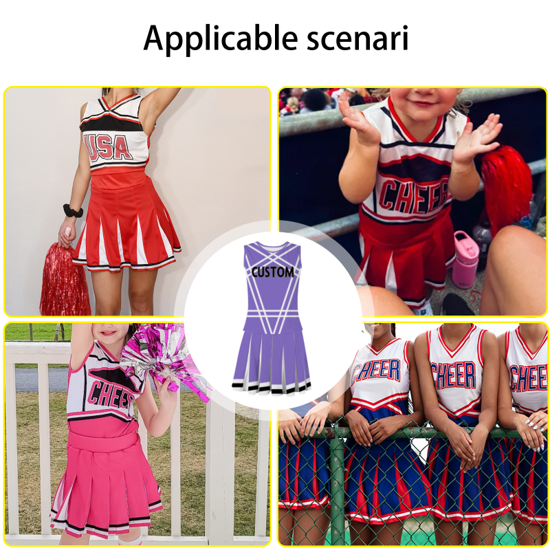 Custom Light Purple Black-White Stylish Designs Cheerleader Apparel