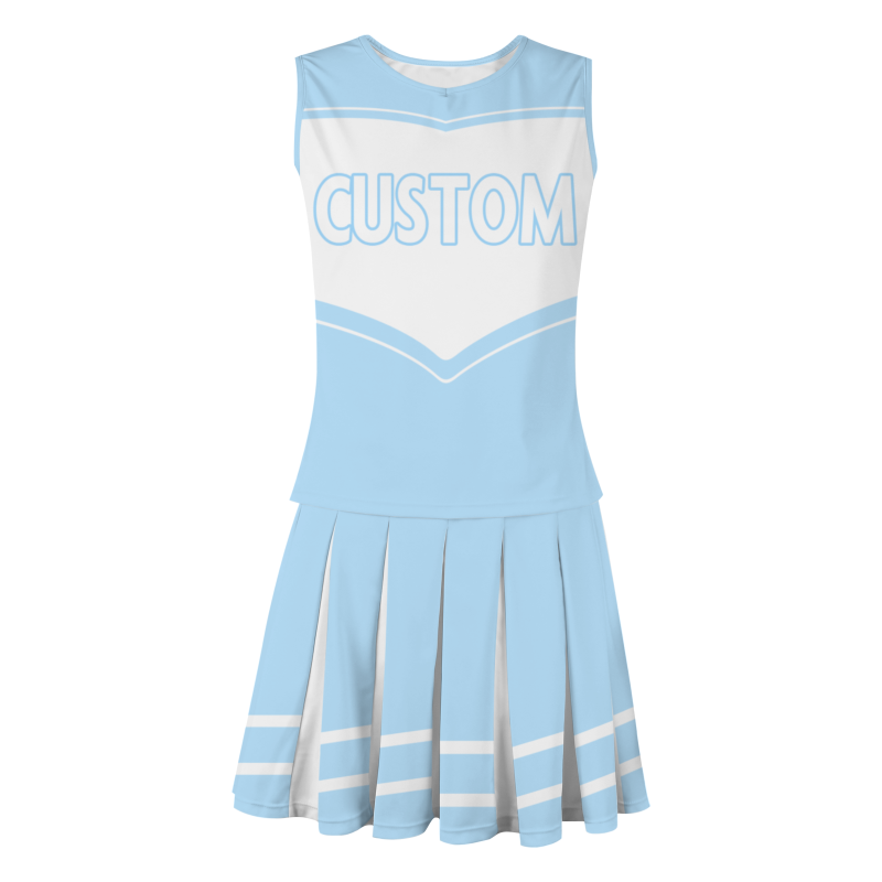 Custom Light Blue White-Light Blue Stylish Designs Cheerleader Apparel