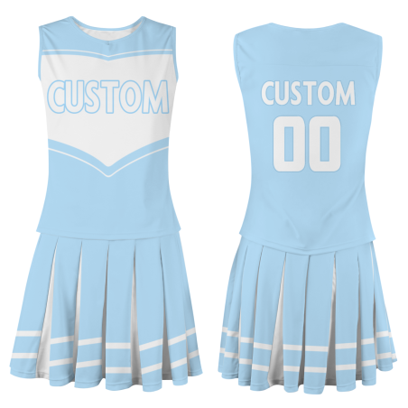 Custom Light Blue White-Light Blue Stylish Designs Cheerleader Apparel