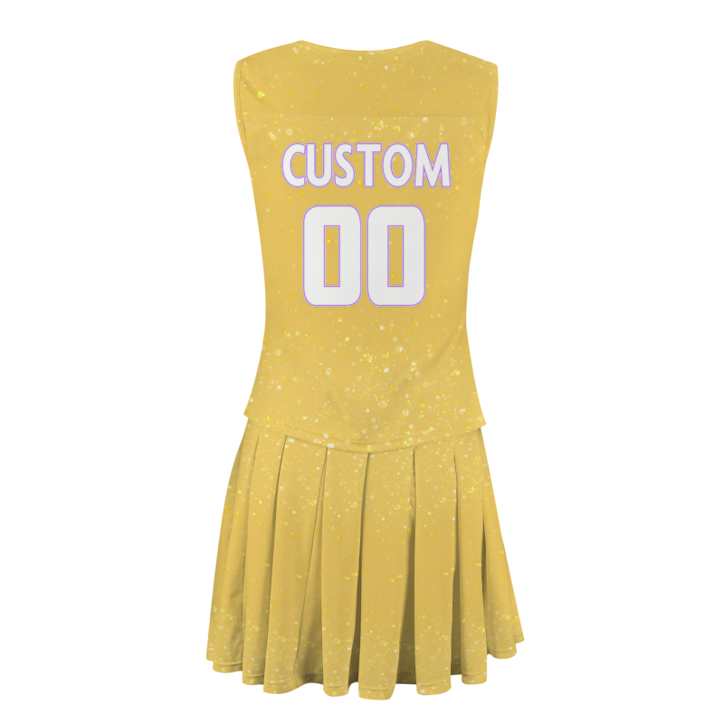 Custom Light Gold White-Purple Stylish Designs Cheerleader Apparel